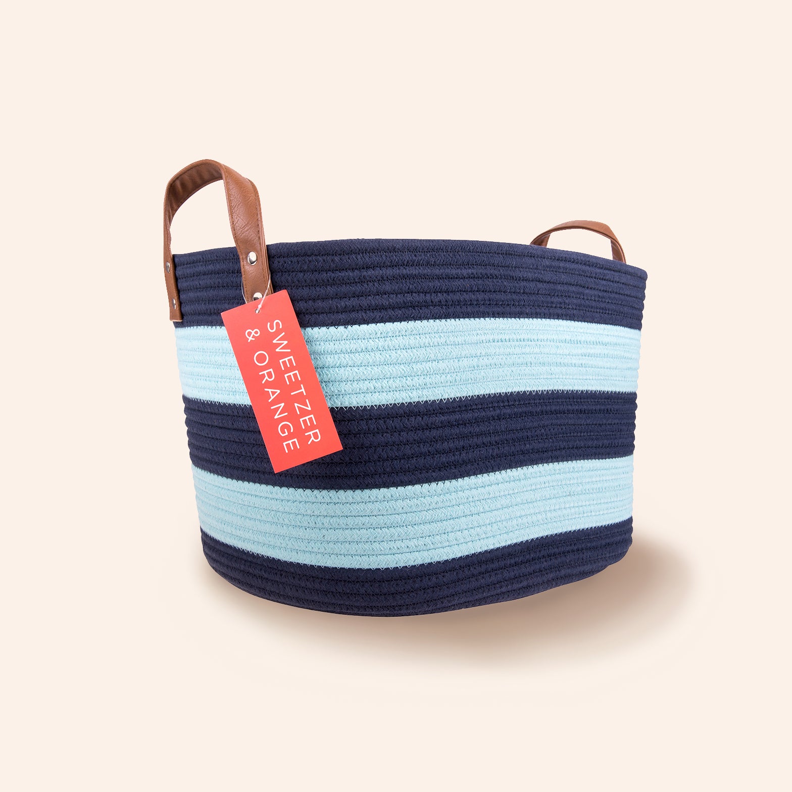 Blue Stripes Rope Basket