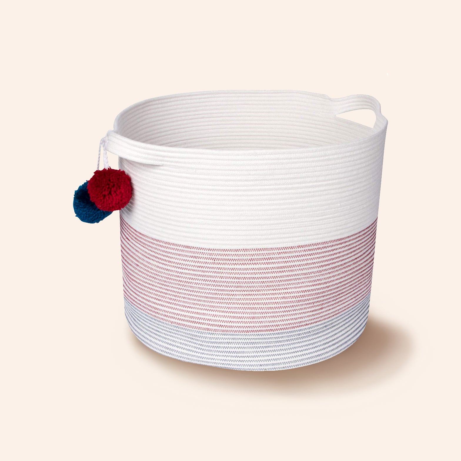 Rhubarb and Navy Rope Basket