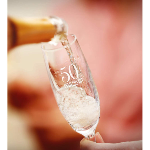 50th Anniversary Champagne Glasses  Sweetzer & Orange