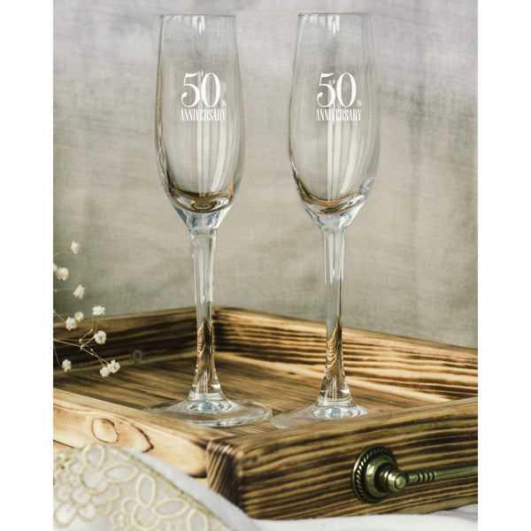50th Anniversary Champagne Glasses – Sweetzer & Orange