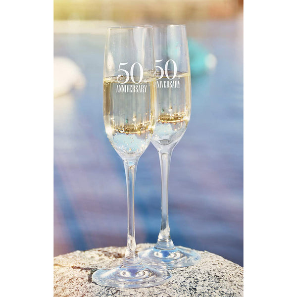 50th Anniversary Champagne Glasses – Sweetzer & Orange
