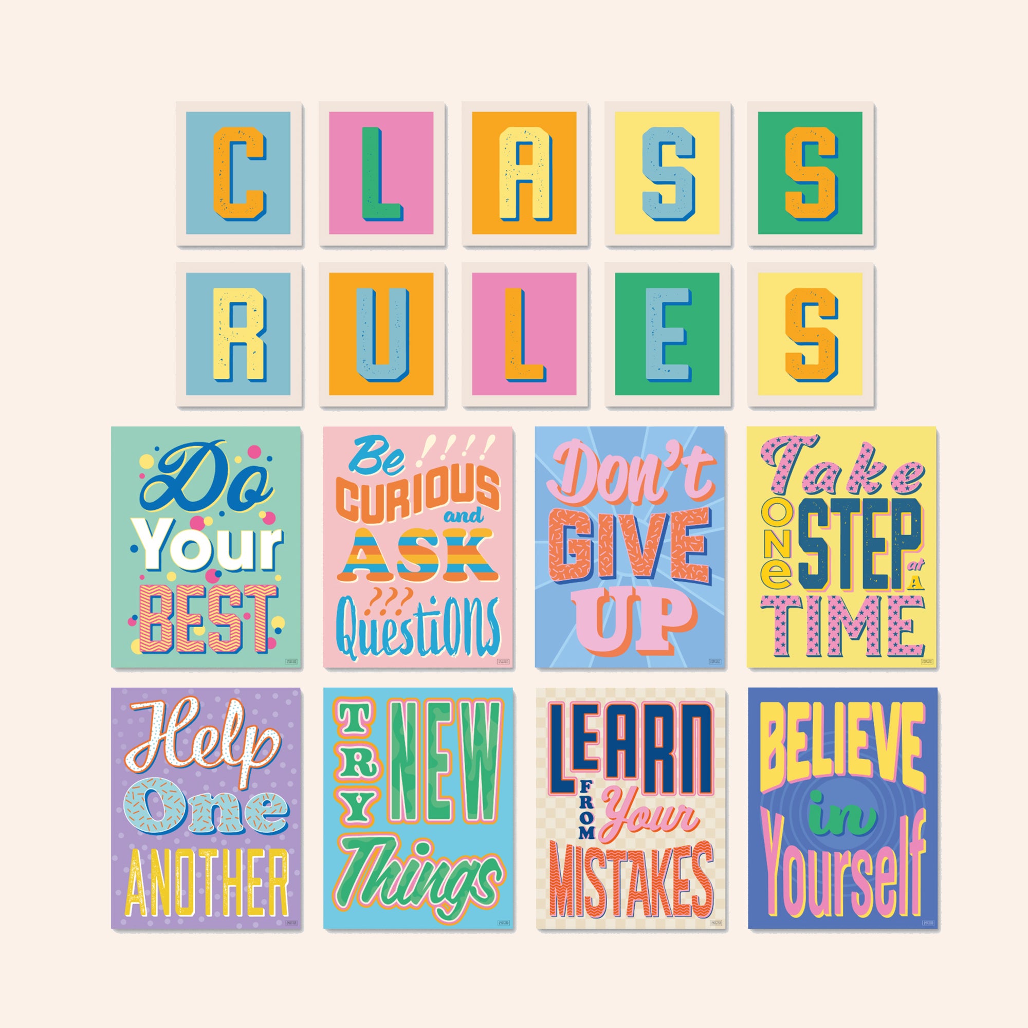 CLASS RULES Letters and 8 Posters
