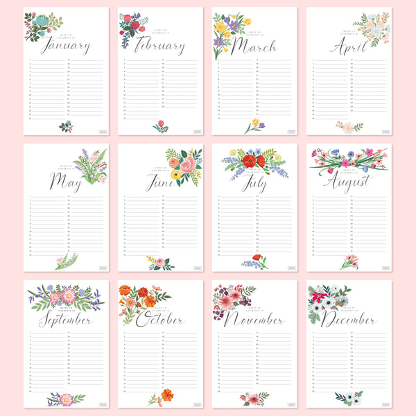 Printable Perpetual Calendar